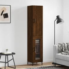 Greatstore Skříň highboard hnědý dub 34,5 x 34 x 180 cm kompozitní dřevo