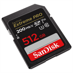 SanDisk Extreme PRO 512GB SDXC Memory Card 200MB/s and 140MB/s, UHS-I, Class 10, U3, V30