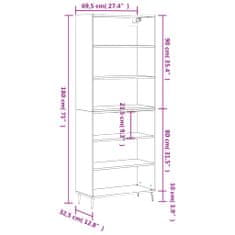 Vidaxl Skříň hnědý dub 69,5 x 32,5 x 180 cm kompozitní dřevo