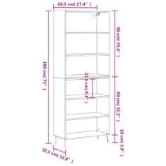 Vidaxl Skříň bílá 69,5 x 32,5 x 180 cm kompozitní dřevo