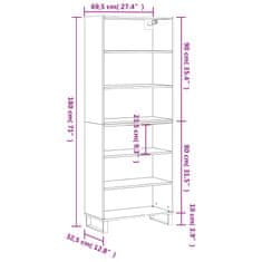 Vidaxl Skříň hnědý dub 69,5 x 32,5 x 180 cm kompozitní dřevo