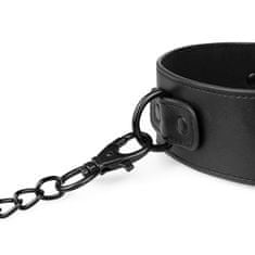 Easytoys Bedroom Fantasies Faux Leather Collar & Chain (Black), fetiš obojek s vodítkem