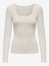 ONLY Krémové dámské basic tričko s dlouhým rukávem ONLY Lea XS