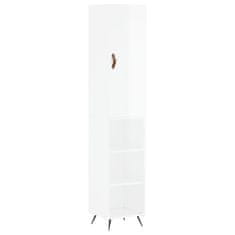 Greatstore Skříň highboard bílá s vysokým leskem 34,5x34x180 cm kompozit