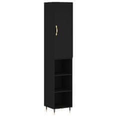 Greatstore Skříň highboard černá 34,5 x 34 x 180 cm kompozitní dřevo