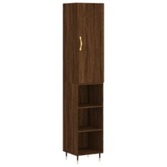 Vidaxl Skříň highboard hnědý dub 34,5 x 34 x 180 cm kompozitní dřevo