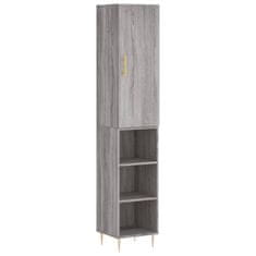 Greatstore Skříň highboard šedá sonoma 34,5 x 34 x 180 cm kompozitní dřevo