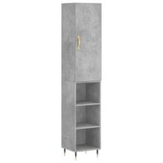 Greatstore Skříň highboard betonově šedá 34,5x34x180 cm kompozitní dřevo