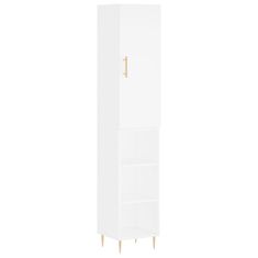 Greatstore Skříň highboard bílá 34,5 x 34 x 180 cm kompozitní dřevo