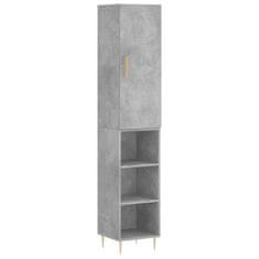 Vidaxl Skříň highboard betonově šedá 34,5x34x180 cm kompozitní dřevo