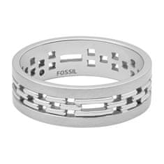 Fossil Moderní pánský prsten z oceli JF04212040 (Obvod 62 mm)