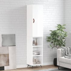 Greatstore Skříň highboard bílá s vysokým leskem 34,5x34x180 cm kompozit