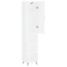 Greatstore Skříň highboard bílá s vysokým leskem 34,5x34x180 cm kompozit