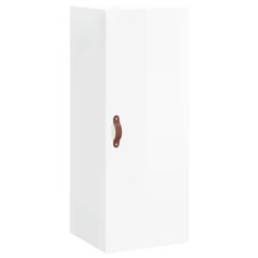 Vidaxl Skříň highboard bílá s vysokým leskem 34,5x34x180 cm kompozit