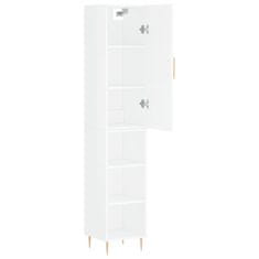 Vidaxl Skříň highboard bílá s vysokým leskem 34,5x34x180 cm kompozit