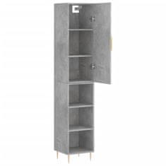 Greatstore Skříň highboard betonově šedá 34,5x34x180 cm kompozitní dřevo