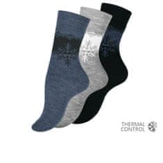 Vincent Creation® Vincent Creation Dámské ponožky TERMO - vločky - 3 páry, 35-38