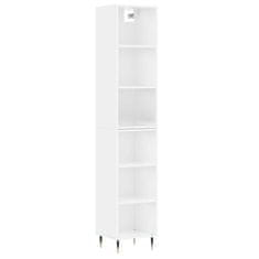 Vidaxl Skříň highboard bílá s vysokým leskem 34,5x32,5x180 cm kompozit