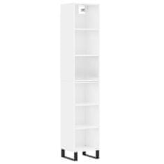 Vidaxl Skříň highboard bílá s vysokým leskem 34,5x32,5x180 cm kompozit