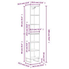 Vidaxl Skříň highboard šedá sonoma 34,5x32,5x180 cm kompozitní dřevo