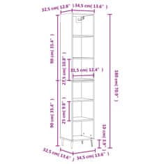 Vidaxl Skříň highboard černá 34,5x32,5x180 cm kompozitní dřevo