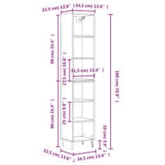 Vidaxl Skříň highboard kouřový dub 34,5x32,5x180 cm kompozitní dřevo