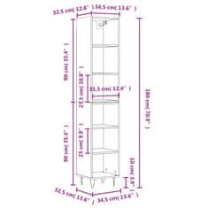 Vidaxl Skříň highboard dub sonoma 34,5x32,5x180 cm kompozitní dřevo