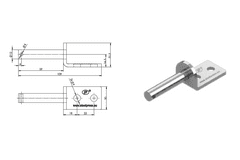 Úchyt pantu bočnice UZ-01B 12 mm, šrouby z boku SPP