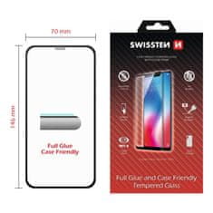 SWISSTEN Sklo Swissten Full Glue, Color Frame, Case Friendly Pro Apple Iphone 11 Černé