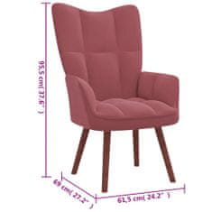 Vidaxl Relaxační křeslo se stoličkou růžové samet