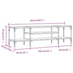 Vidaxl TV skříňka šedá sonoma 161x35x45 cm kompozitní dřevo a železo