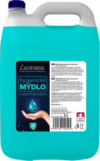 Lavonea hygienické mýdlo s panthenolem, antimikrobiální přísada 5 l