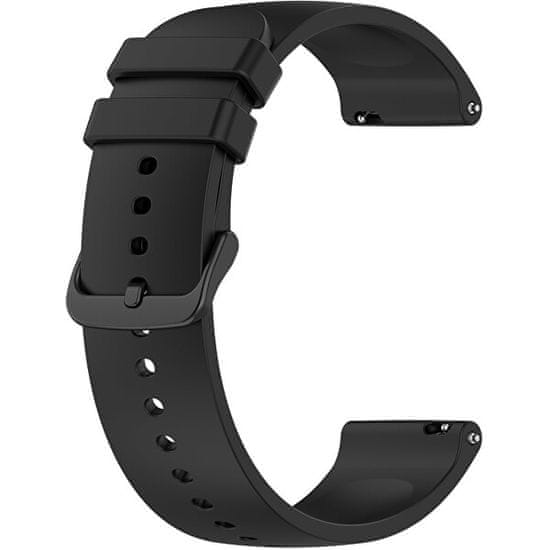 4wrist Univerzální silikonový řemínek s černou sponou 22 mm - Black