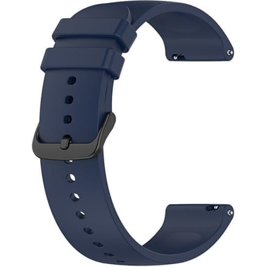 4wrist Univerzální silikonový řemínek se černou sponou 22 mm - Dark Blue