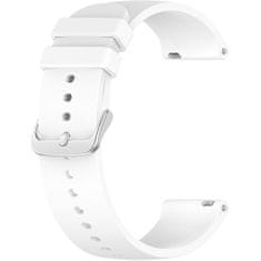 4wrist Univerzální silikonový řemínek se stříbrnou sponou 20 mm - White