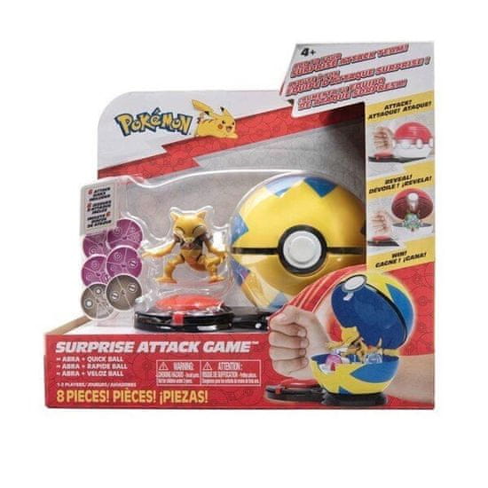 Jazwares Pokemon Surprise Attack Game Abra and Quick Ball