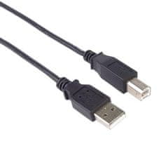 PremiumCord Kabel USB 2.0, A-B, 3m, černý