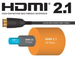 PremiumCord Ultra High Speed HDMI 2.1 optický fiber kabel 8K@60Hz,zlacené 15m