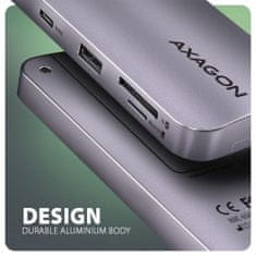 AXAGON dokovací stanice HMC-6GM2, USB-A, USB-C, HDMI, M.2 slot,, SD/microSD,PD 100W,