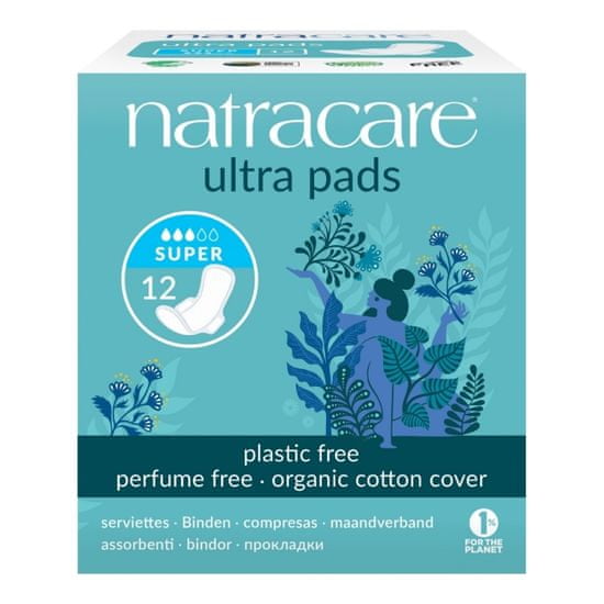 NATRACARE NATRACARE Menstruační vložky Ultra SUPER s křidélky 12 ks