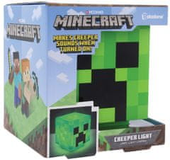 CurePink Plastová dekorativní 3D lampa Minecraft: Creeper (12 x 12 cm)