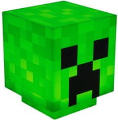 CurePink Plastová dekorativní 3D lampa Minecraft: Creeper (12 x 12 cm)