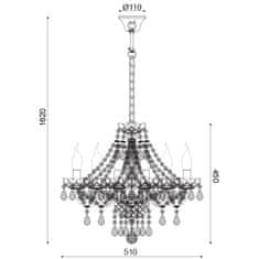 ACA ACA Lighting Crystal závěsné svítidlo BLK80416PCG