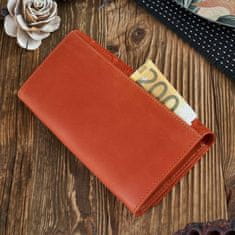 PAOLO PERUZZI Oranžová kožená peněženka