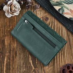 PAOLO PERUZZI Dámská kožená peněženka Green