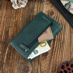PAOLO PERUZZI Dámská kožená peněženka Green