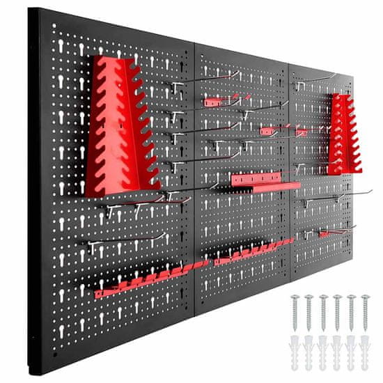 Timeless Tools Kovový nástěnný organizér na nářadí s háčky a úložným prostorem