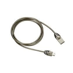 Canyon Nabíjecí kabel micro-USB / USB 2.0, 5V/2A, průměr 3,5mm, kovově opletený, 1m, tmavě-šedá