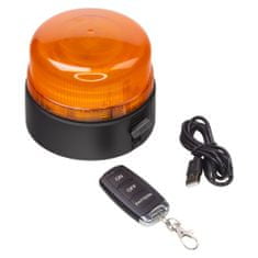 Stualarm AKU LED maják, 36xLED oranžový, dálkové ovládání, magnet, ECE R65 (wlbat812re)