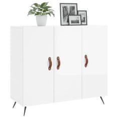 Greatstore Příborník bílý s vysokým leskem 90x34x80 cm kompozitní dřevo